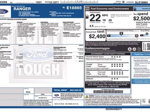Used 2025 Ford Ranger Lariat w/ FX4 Off-Road Package AWD/4WD image 16