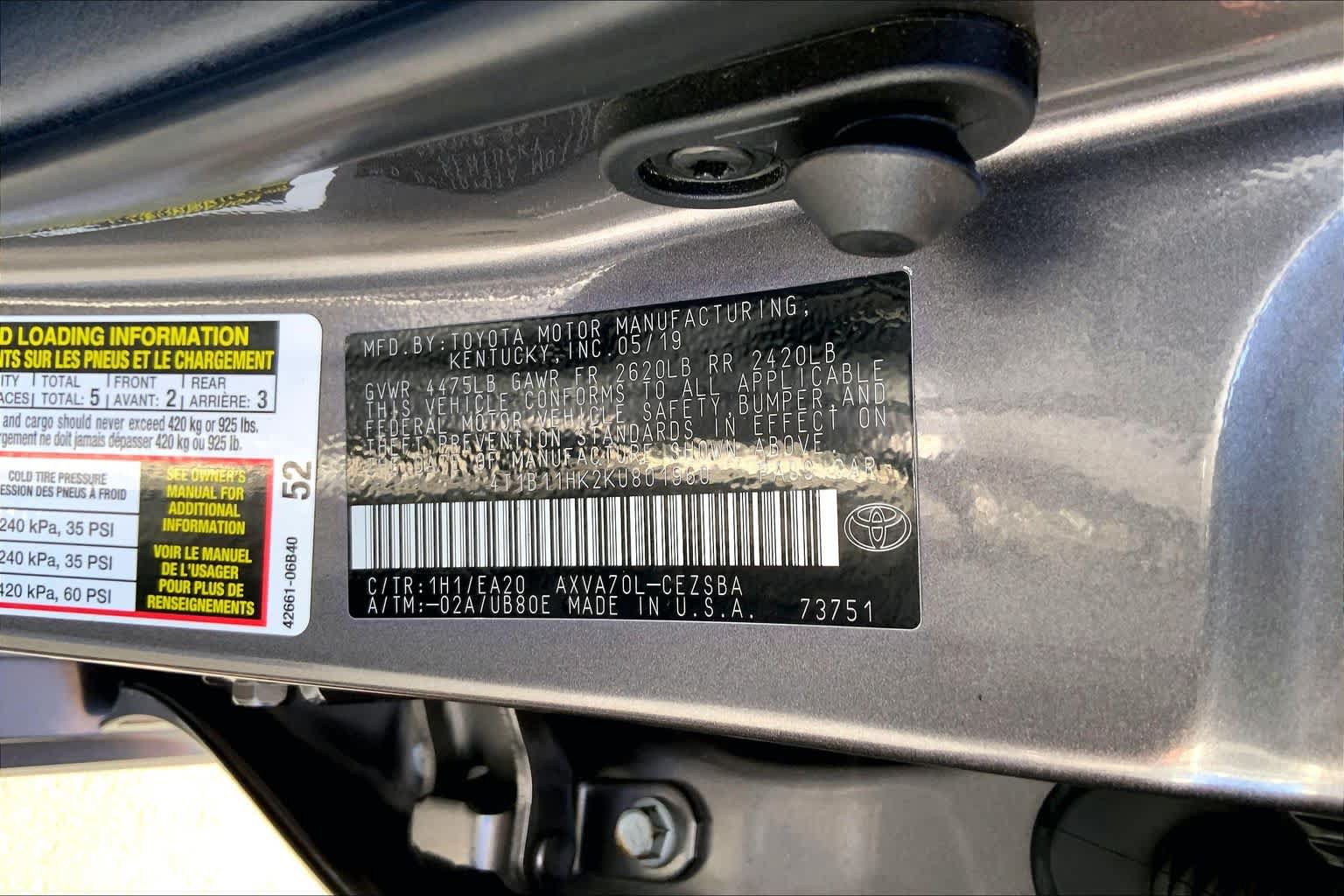 Used 2019 Toyota Camry SE FWD image 36