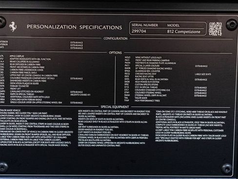 Certified 2023 Ferrari 812 Competizione RWD image 61