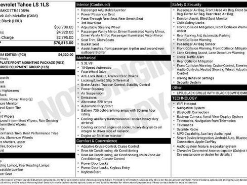 New 2026 Chevrolet Tahoe LS w/ LS Custom Edition AWD/4WD image 2