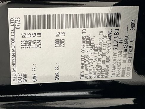 Used 2023 Nissan Maxima SV w/ Floor Mat Group image 66