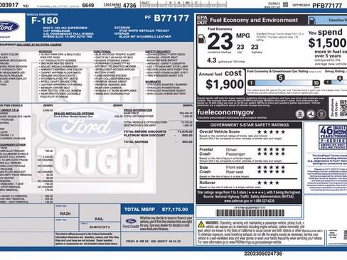 Used 2023 Ford F150 Platinum w/ Equipment Group 701A High AWD/4WD image 32