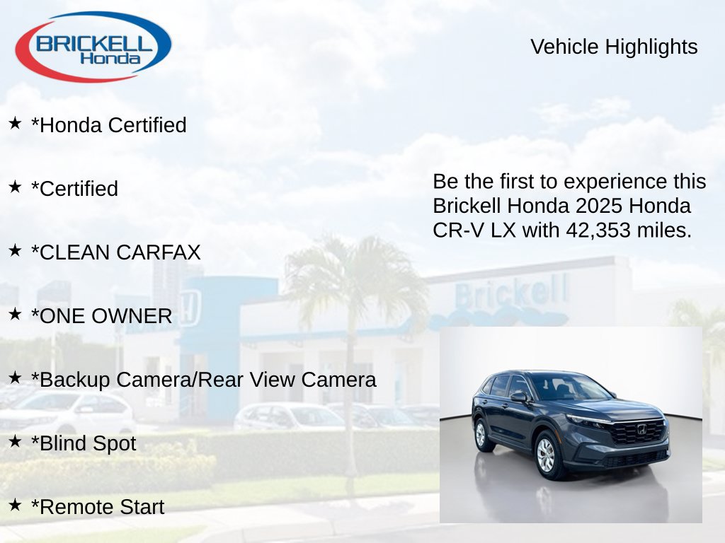 Certified 2025 Honda CR-V LX image 9