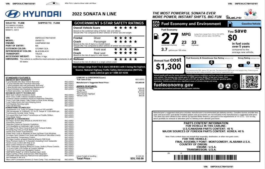 Used 2022 Hyundai Sonata N Line FWD image 4
