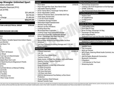 Used 2018 Jeep Wrangler Unlimited Sport AWD/4WD image 22