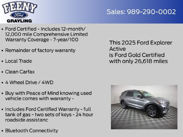 Certified 2025 Ford Explorer Active w/ Active Comfort Package AWD/4WD image 5