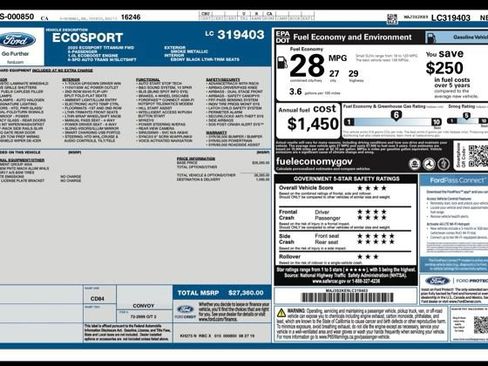 Used 2020 Ford EcoSport Titanium FWD image 32