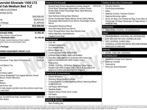 Used 2018 Chevrolet Silverado 1500 LTZ w/ Sport Package image 2