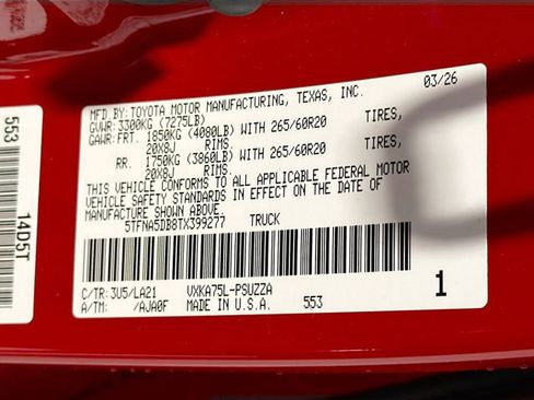 New 2026 Toyota Tundra Platinum AWD/4WD image 25