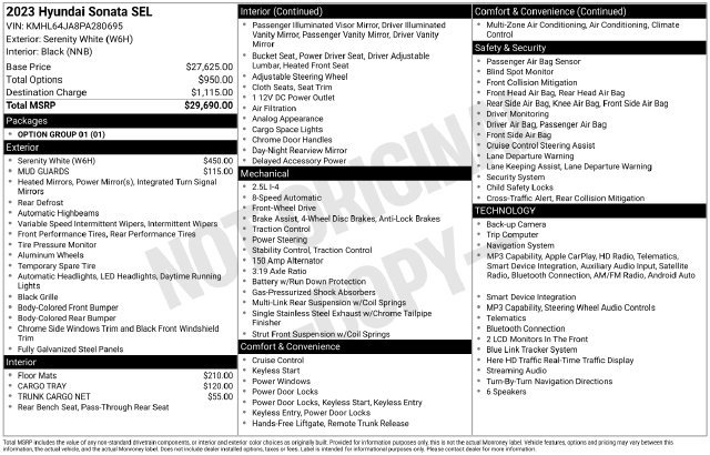 Used 2023 Hyundai Sonata SEL FWD image 12