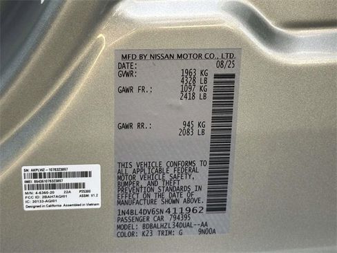 New 2025 Nissan Altima 2.5 SV w/ SV Special Edition Package image 25