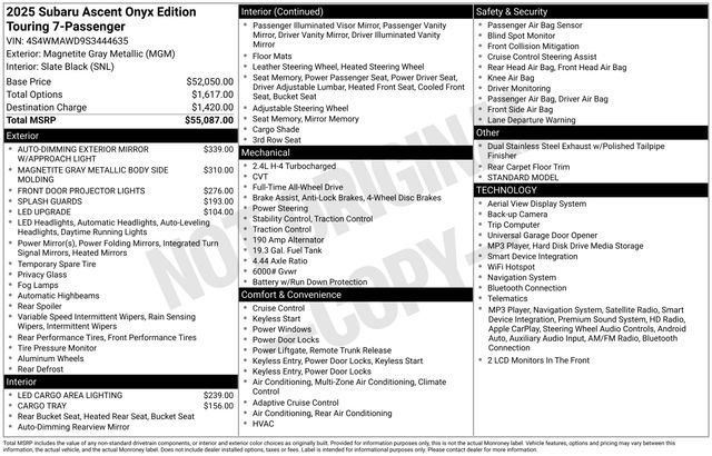 Certified 2025 Subaru Ascent Bronze Edition AWD/4WD image 20