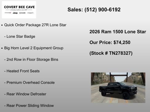 New 2026 RAM 1500 Lone Star AWD/4WD image 6