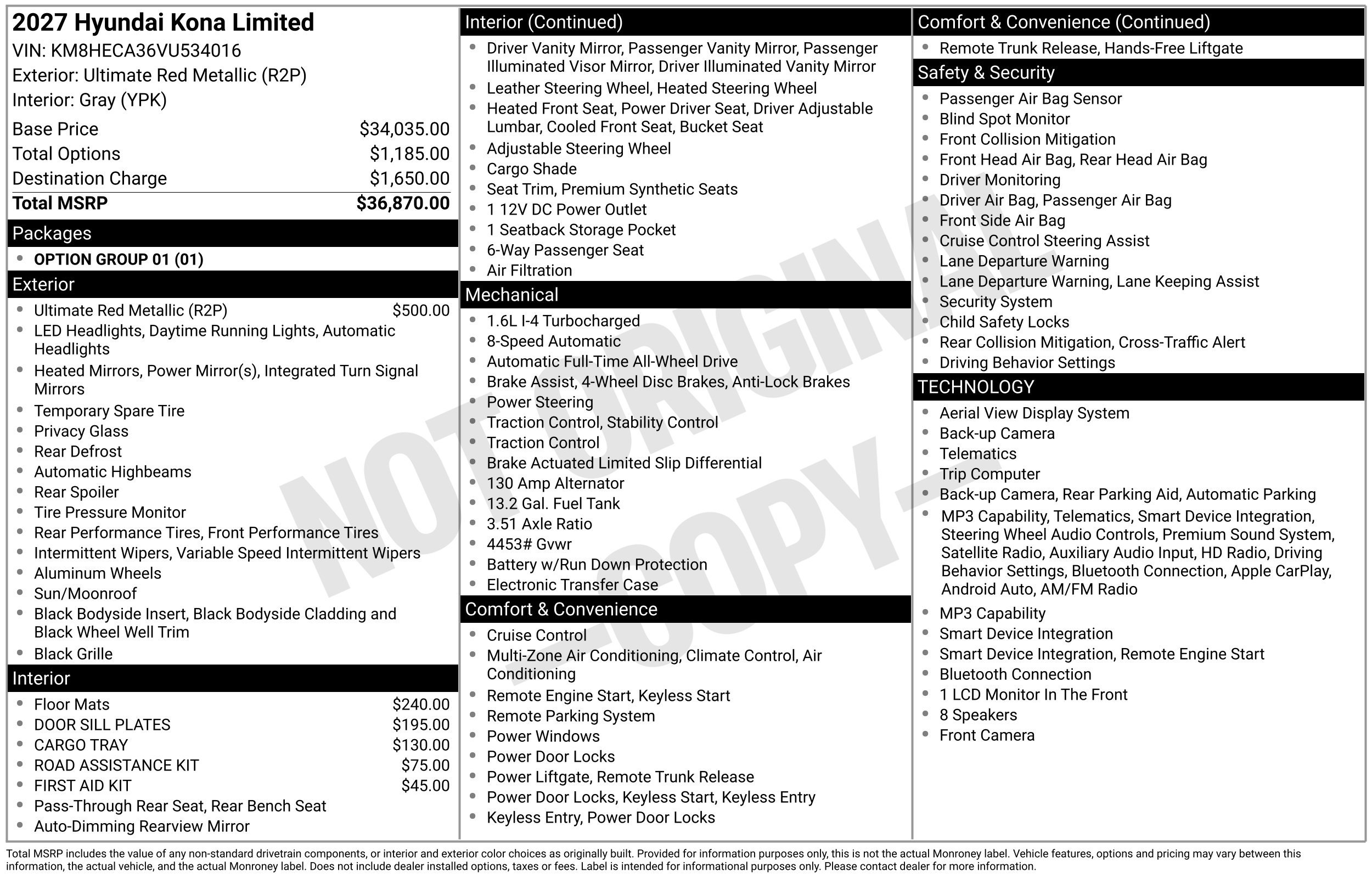 New 2027 Hyundai Kona Limited AWD/4WD image 3