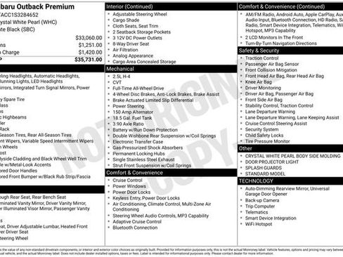 New 2025 Subaru Outback Premium image 38