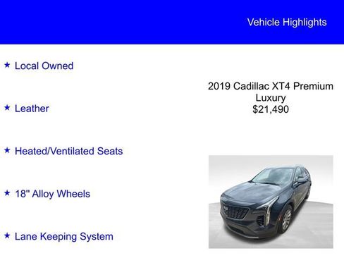 Used 2019 Cadillac XT4 Premium Luxury FWD image 2
