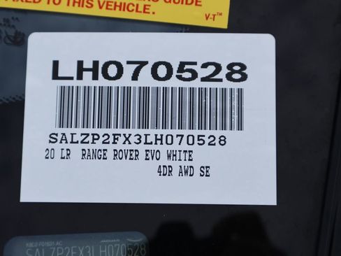 Used 2020 Land Rover Range Rover Evoque SE AWD/4WD image 7