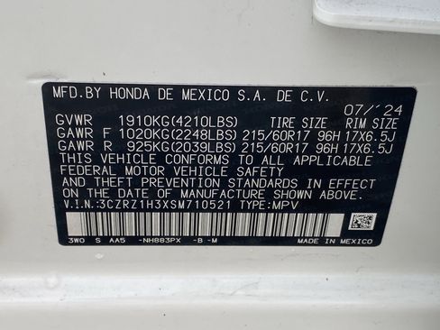 Certified 2025 Honda HR-V LX image 29