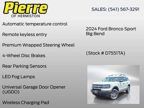 Certified 2024 Ford Bronco Sport Big Bend w/ Convenience Package AWD/4WD image 12