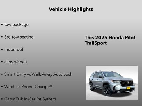 New 2025 Honda Pilot TrailSport image 15