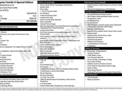 Used 2016 Toyota Corolla S Special Edition image 3