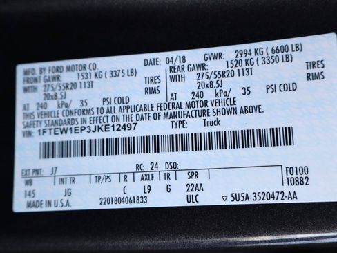 Used 2018 Ford F150 XL w/ Equipment Group 101A Mid AWD/4WD image 34