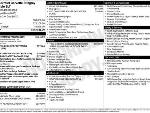 Used 2024 Chevrolet Corvette Stingray Premium Conv w/ Z51 Performance Package RWD image 1