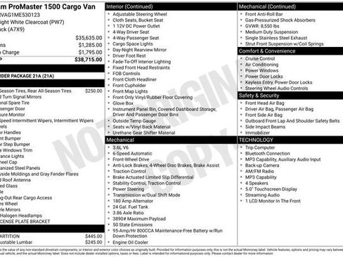 Used 2021 RAM ProMaster 1500 FWD image 2