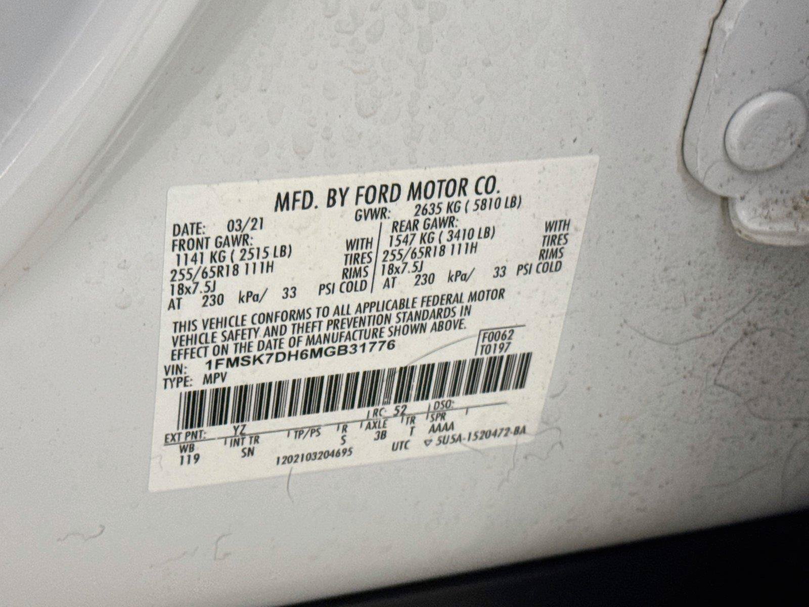 Used 2021 Ford Explorer XLT w/ Equipment Group 202A RWD image 32