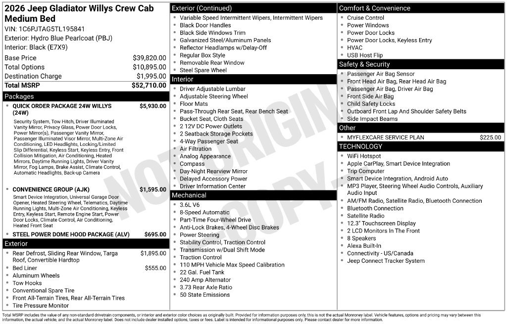 New 2026 Jeep Gladiator Sport AWD/4WD image 26