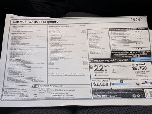 New 2026 Audi Q7 2.0T Premium Plus image 18