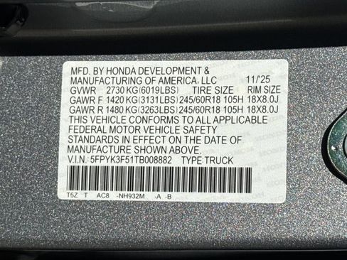 New 2026 Honda Ridgeline RTL image 28