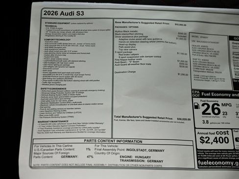 New 2026 Audi S3 Premium image 42