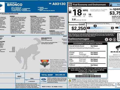 Used 2021 Ford Bronco Black Diamond AWD/4WD image 6