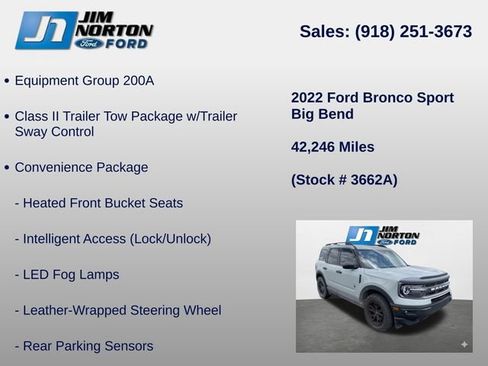 Used 2022 Ford Bronco Sport Big Bend w/ Convenience Package AWD/4WD image 8