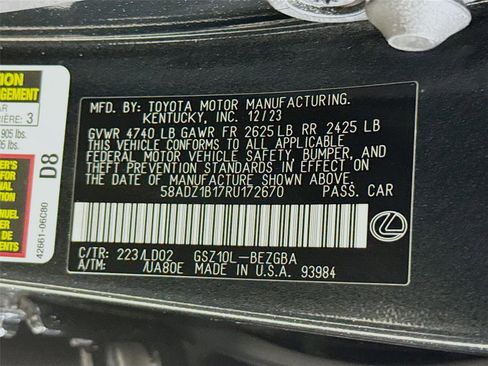 Used 2024 Lexus ES 350 w/ Premium Package image 32