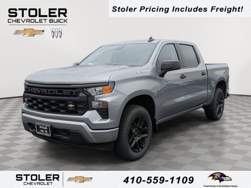 New 2026 Chevrolet Silverado 1500 Custom w/ Turbomax Blackout Package AWD/4WD image 1