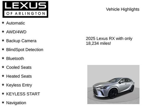 Certified 2025 Lexus RX 350 Premium w/ Convenience Package AWD/4WD image 8