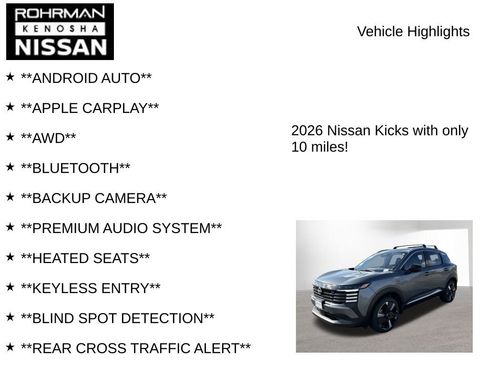 New 2026 Nissan Kicks SR w/ Cold Weather Package AWD/4WD image 8