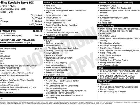 Certified 2024 Cadillac Escalade Sport w/ LPO, ONYX Package image 3