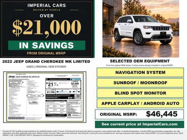 Used 2022 Jeep Grand Cherokee Limited AWD/4WD image 3