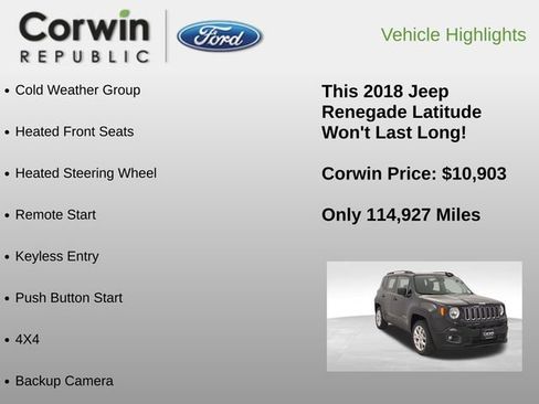 Used 2018 Jeep Renegade Latitude w/ Cold Weather Group image 6