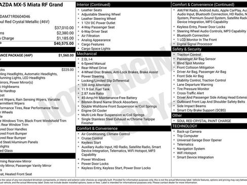 Certified 2024 MAZDA MX-5 Miata RF Grand Touring w/ Appearance Package image 26