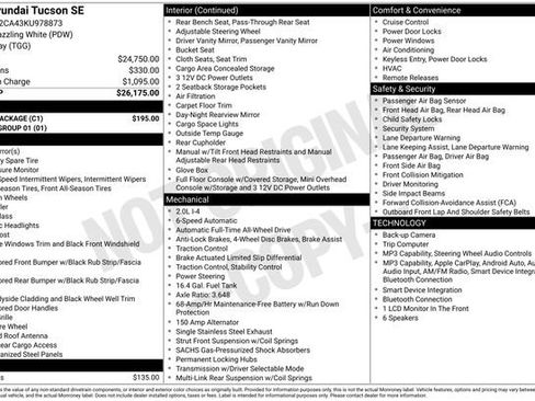 Used 2019 Hyundai Tucson SE w/ Cargo Package AWD/4WD image 14