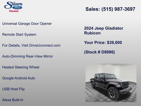 Used 2024 Jeep Gladiator Rubicon w/ Technology Group AWD/4WD image 39
