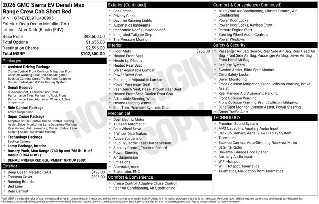 Used 2026 GMC Sierra EV Denali AWD/4WD image 19