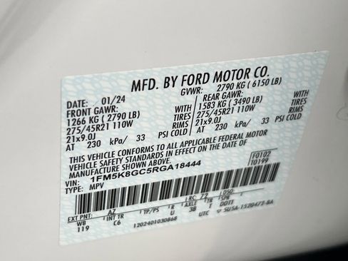 Certified 2024 Ford Explorer ST w/ Equipment Group 401A image 30