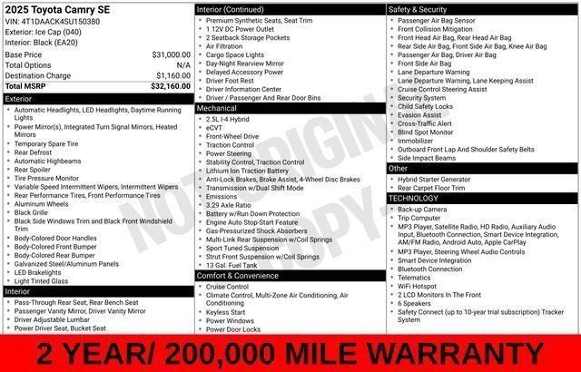 Used 2025 Toyota Camry SE FWD image 30
