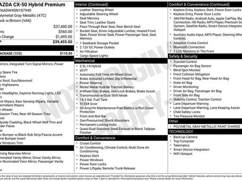 Used 2025 MAZDA CX-50 AWD 2.5 Hybrid w/ Cargo Package image 10