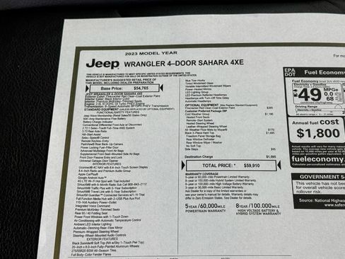 Used 2023 Jeep Wrangler Unlimited Sahara w/ Cold Weather Group AWD/4WD image 42